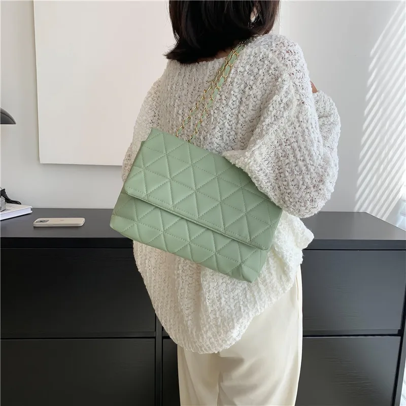 Trending Products 2023 New Arrivals Quilted High Capacity Leather Solid Color Design Bag Womens Tote Bags Purses and Handbags