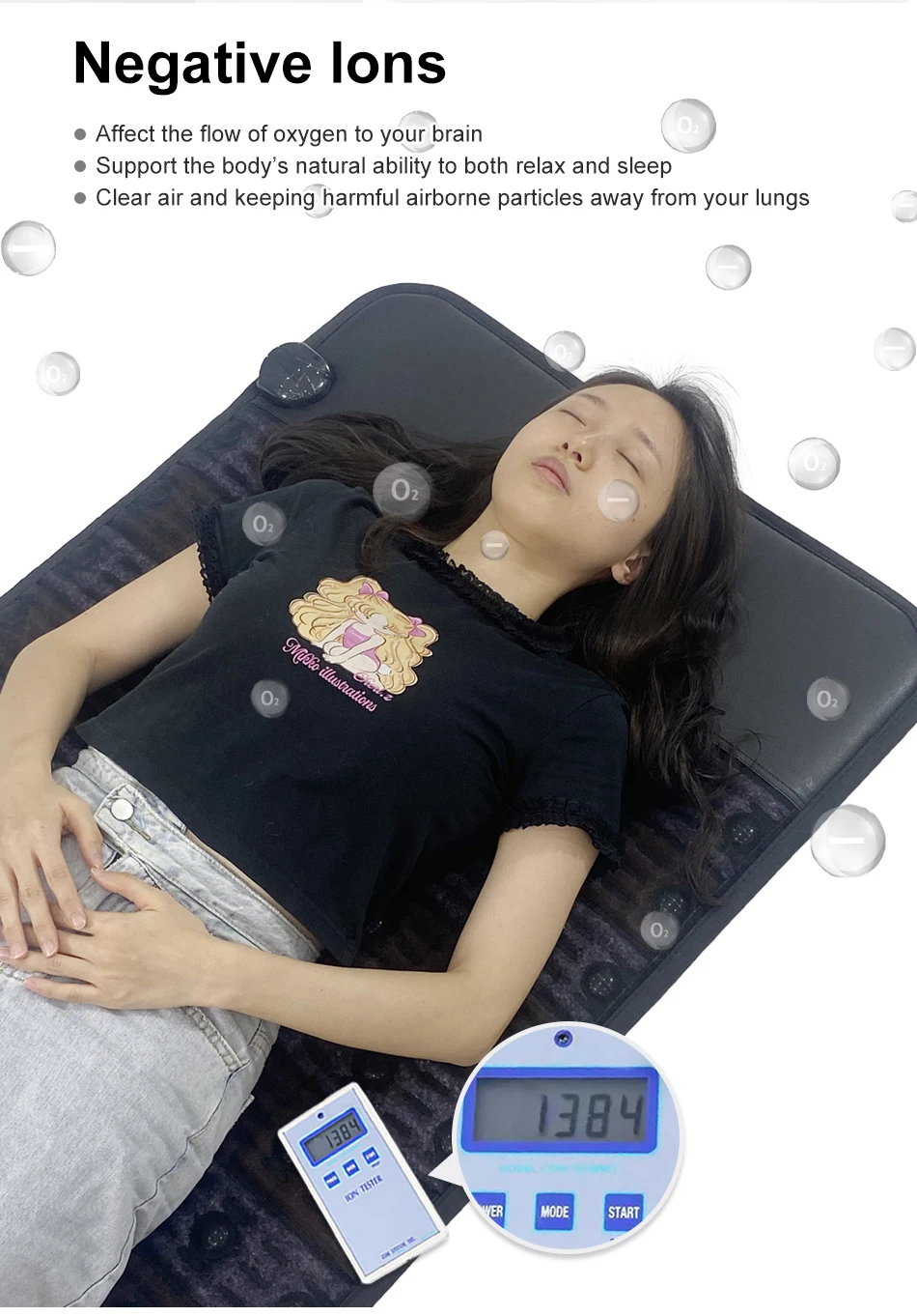 full body pemf mat negative ion red light therapy amethyst stone healing therapy infrared heating magnetic device mat with tens