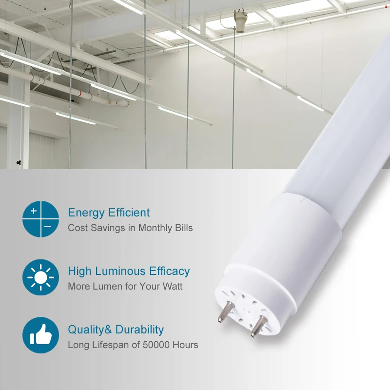 Good Price put in Tri-proof Light Parking lot Subway Train Home Daylight G13 1200mm 4ft 8ft18w 36w T8 Light LED Glass Tube