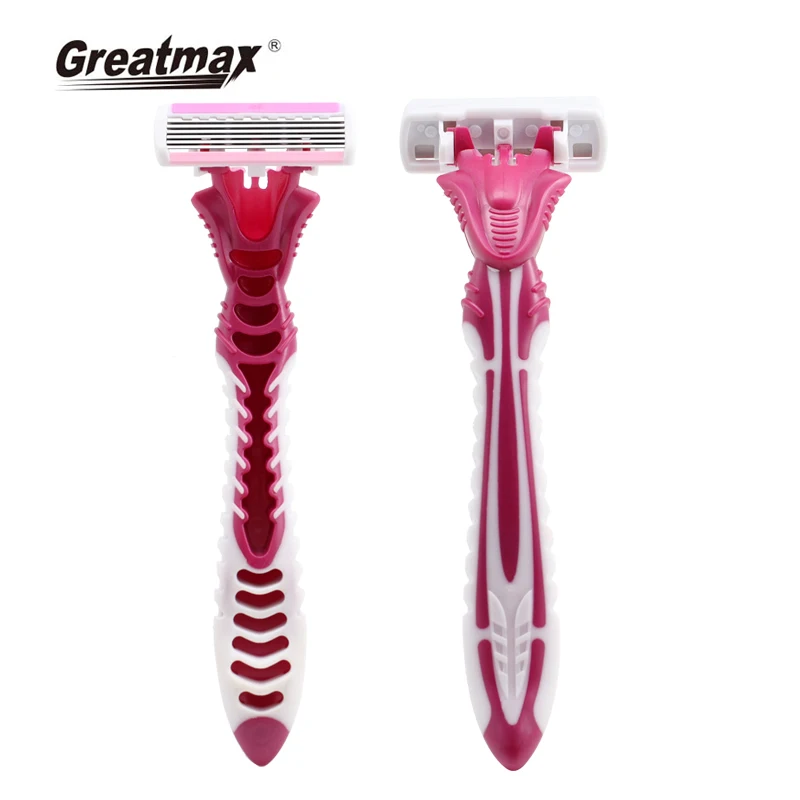 Six  blade shavers with lubricant bar and super rubber handle  razors for women  shaving razor