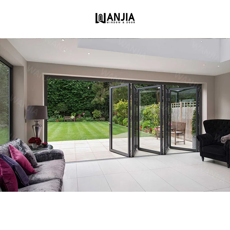 Modern Design Commercial Thermal Breaks Folding Glass Doors Glass Folding Wall Accordion Bifold Patio Doors