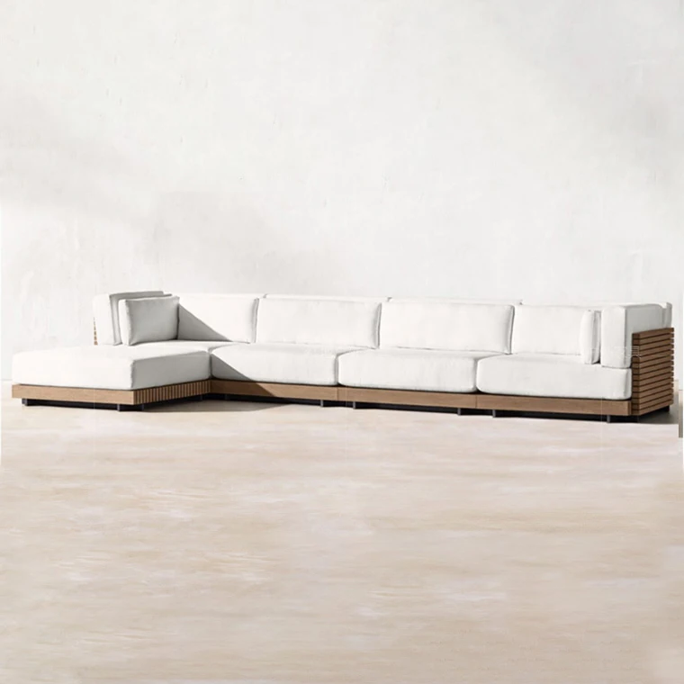 hotsale all weather waterproof solid teak wood sectional outdoor conversation set