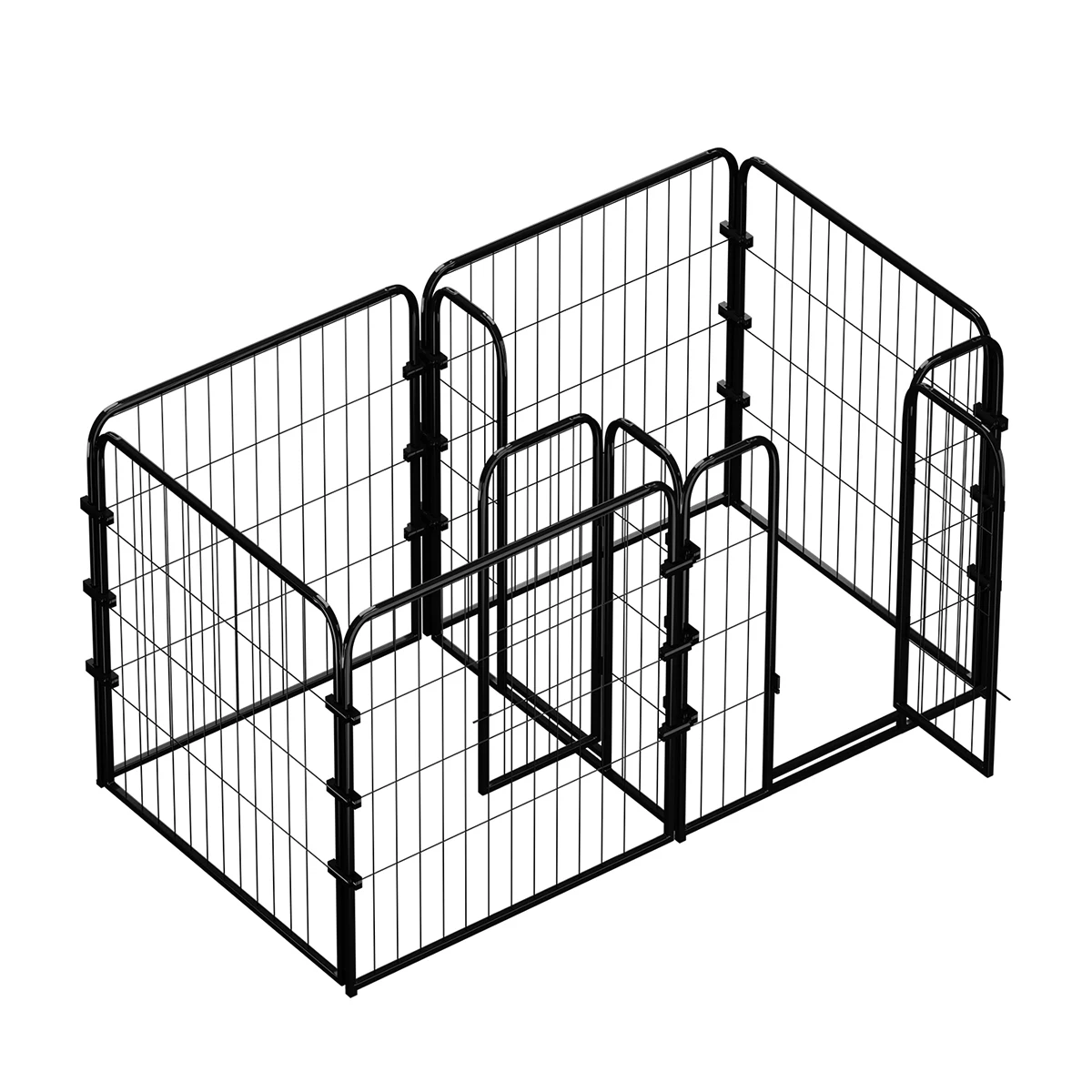 Black Portable Metal Heavy Duty Pet Dog Pen Fence Dog Exercise Puppy PlayPen Panels for Dogs pet cages