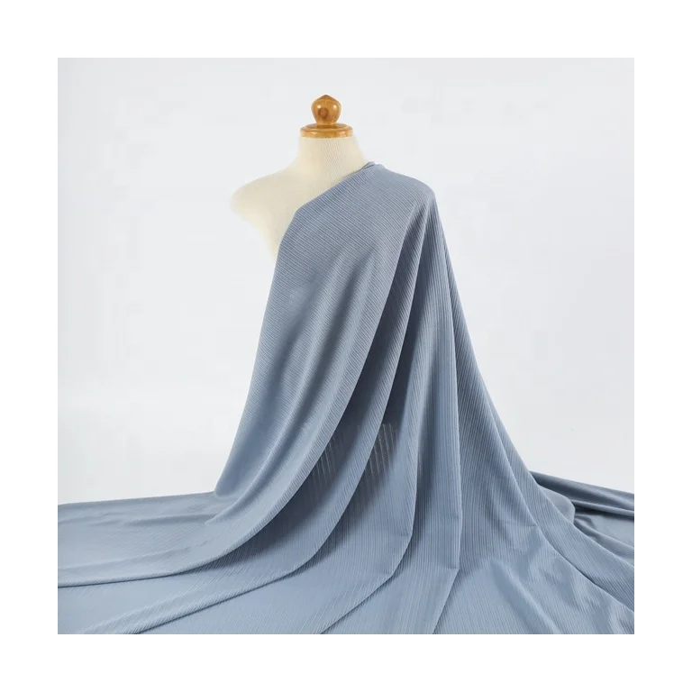 Ice Silk  Pattern Knitted Rib Style Lightweight Dress Sofa Lining & Garment Use Stretch Feature for Girls 95% Polyester