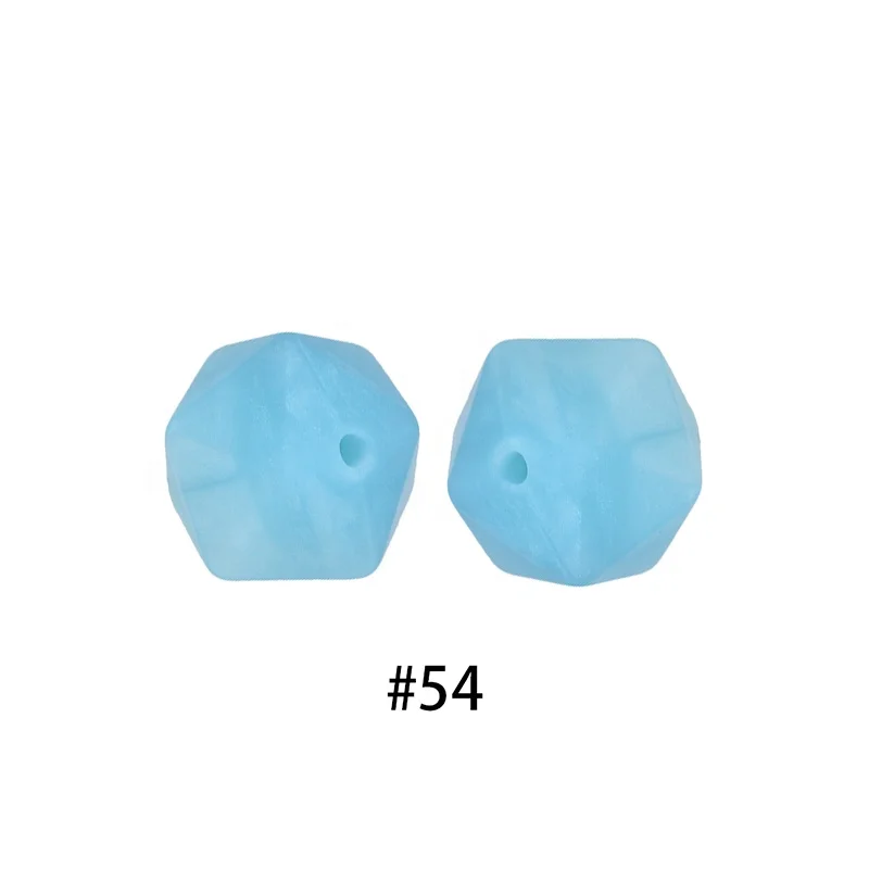 New Colors Wholesale Reusable Chewable 100% Food Grade Silicone Material for Baby Kids Chewing Silicone Hexagon Beads