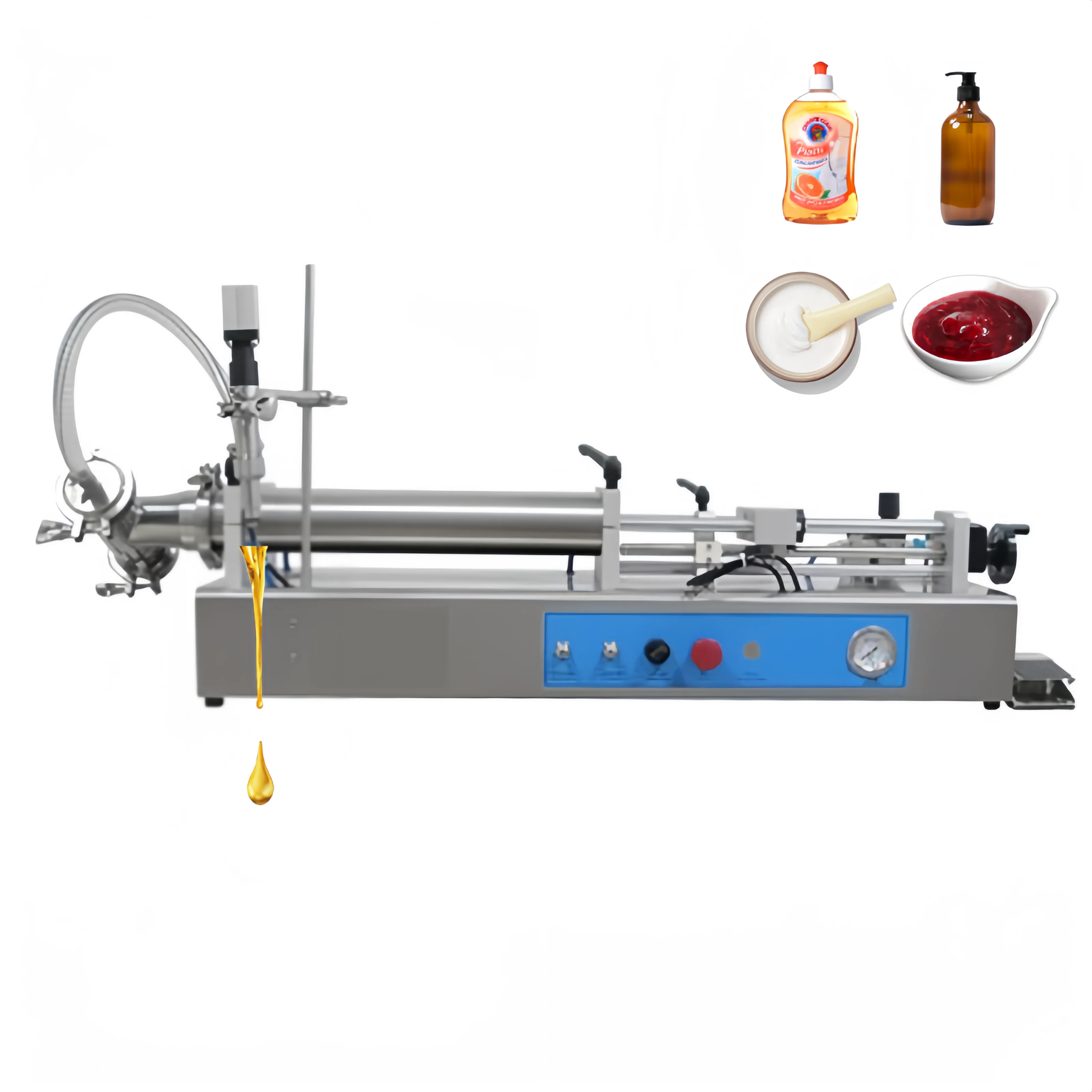 Best Selling Pneumatic Horizontal Single Head Cosmetic Cream Syrup Oral Liquid Production Line Filling Machines