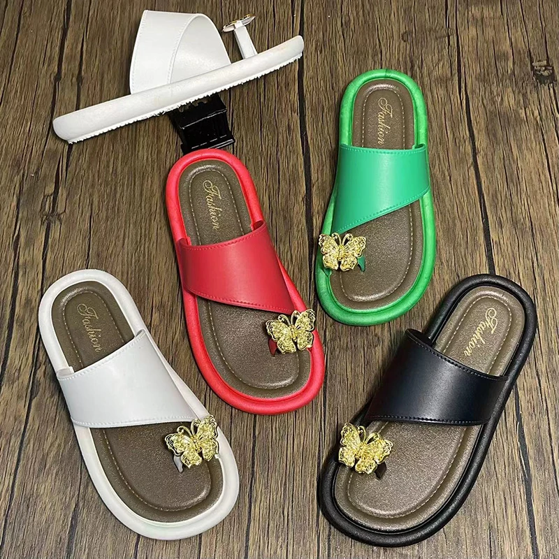 Special design female fashion slippers soild color flat shoes china wholesale slippers casual ladies flat slippers