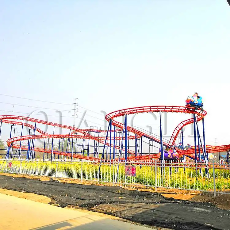 Funfair Amusement Park rides small thrill rides outdoor Mad Mouse roller coaster for sale