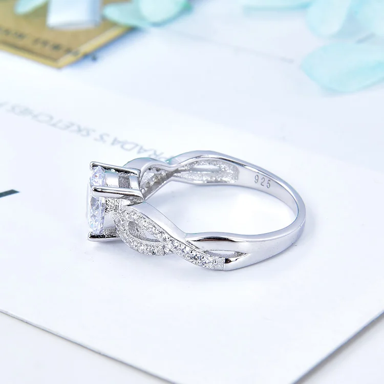 925 Sterling Silver Bridal Ring Sets Round CZ Engagement Rings Promise for Her Wedding Bands Women
