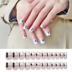 NEWAIR hot selling nail tips short square full cover false fingernail rainbow pattern press on abs false nails tips