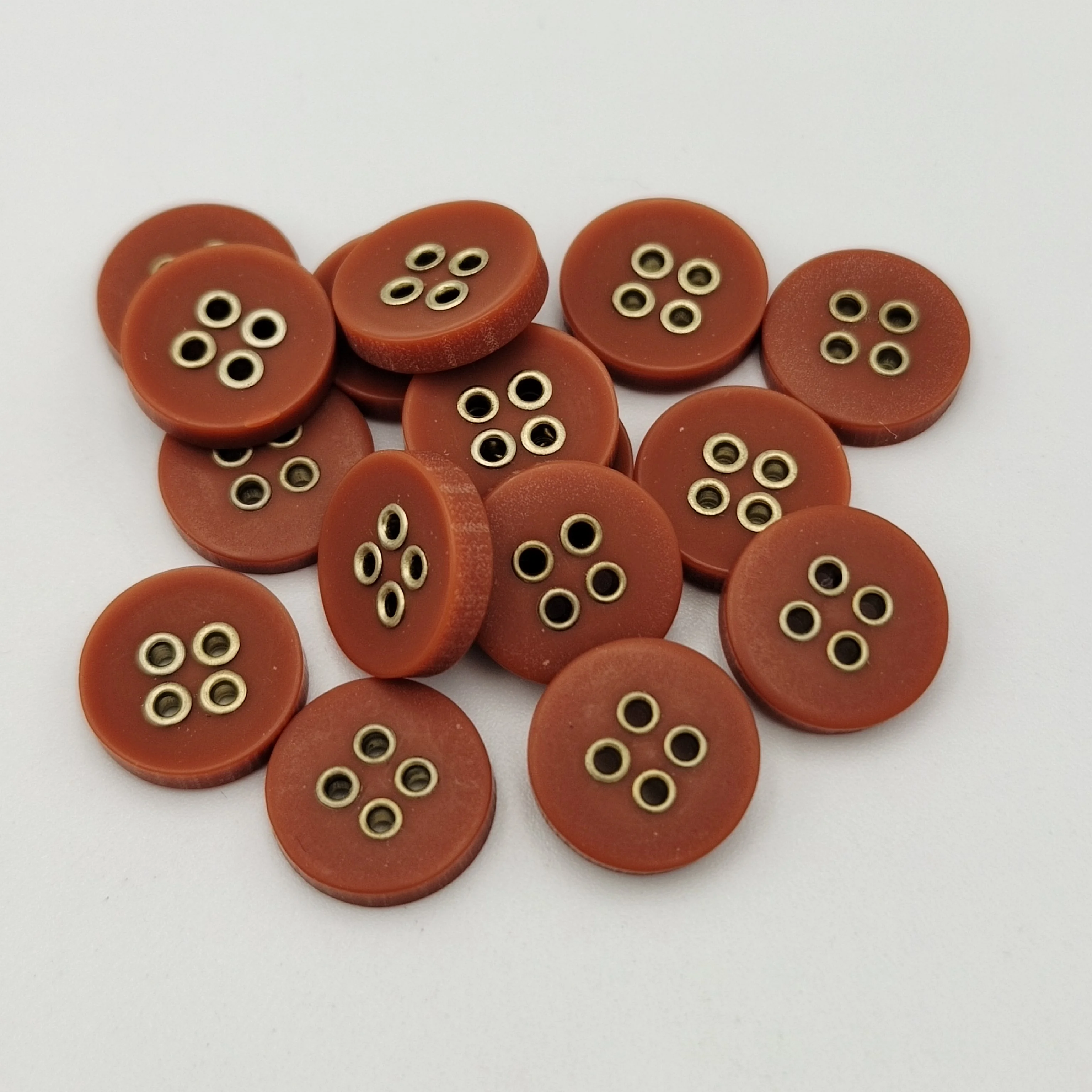 Hot Sale Customer Designer Resin Button With Metal Eyelet Holes Shirt Fashion Combined Buttons