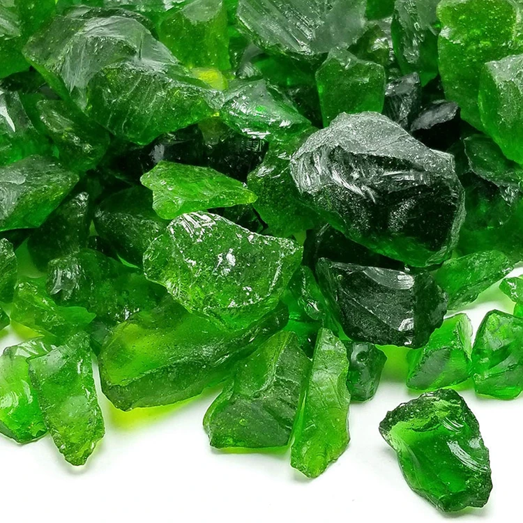 Изумрудный пейзаж Шлаковая стеклянная скала для габиона