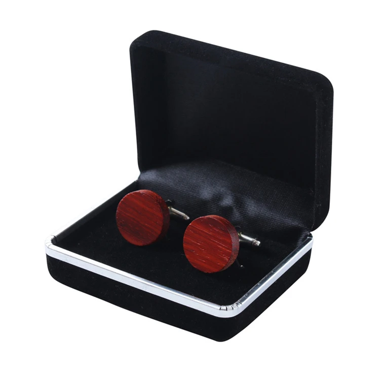 factory direct sale fancy engrave logo blank wooden cufflinks for mens