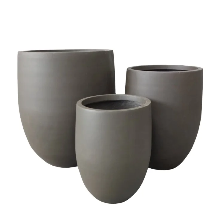 Ronglin Large 55-81cm Height GRC Concrete Plant Pots Lightweight Durable Customization Texture Short Lead-time Handmade YC-0066