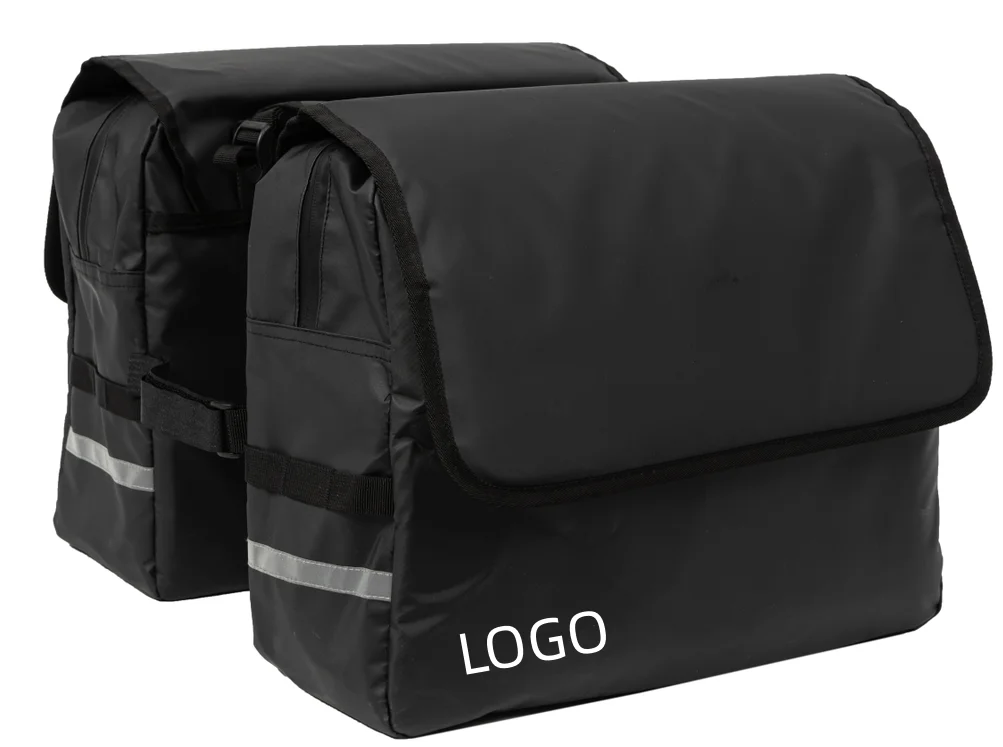 Waterproof Reflective Stripe Bicycle Rear Seat Panniers Pack Bike Bicycle Double Bag
