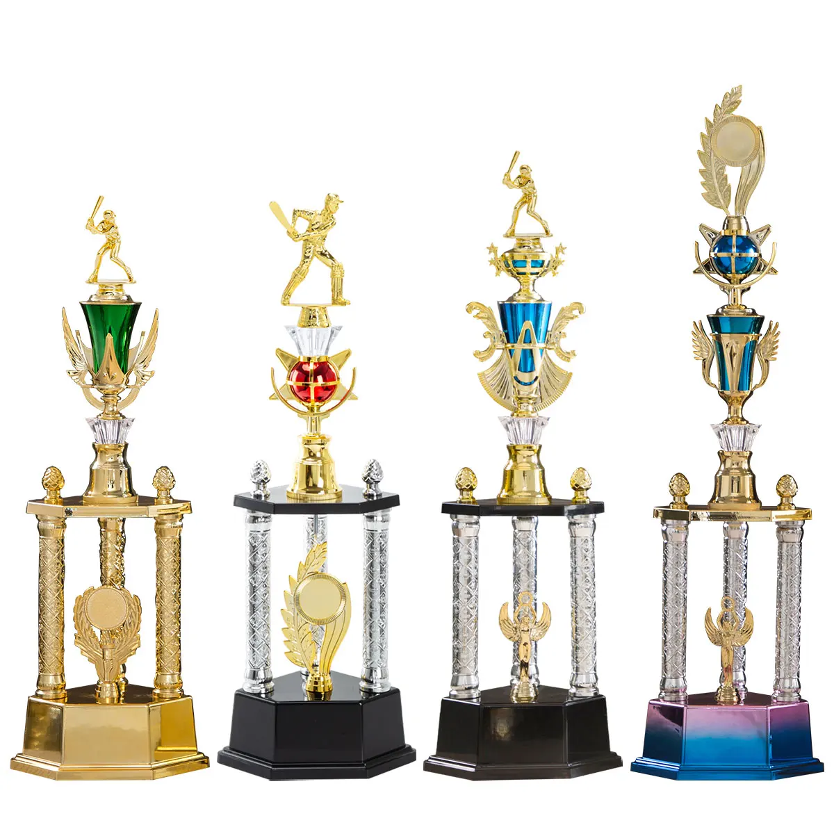 Manufacture Wholesale Plastic Award Trophy Cup for Cricket Baseball Competition homer prize