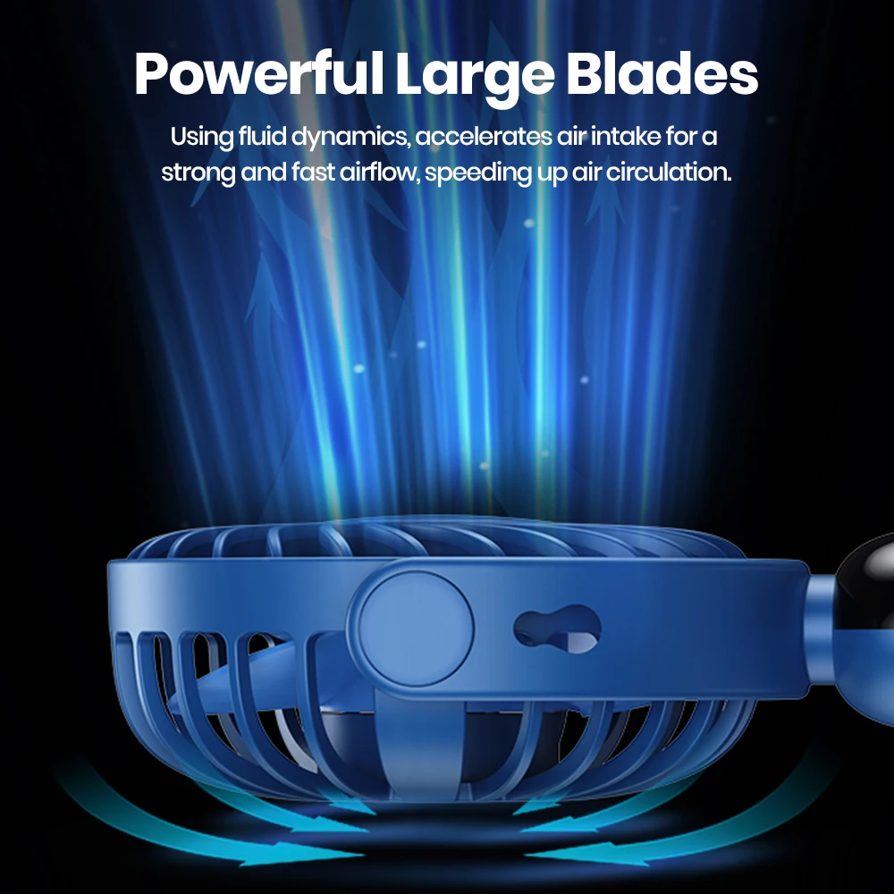 OEM K70 2024 New Design 2400mAh Handheld Small USB Mini Fan Mute Large Wind Portable Halter Fan