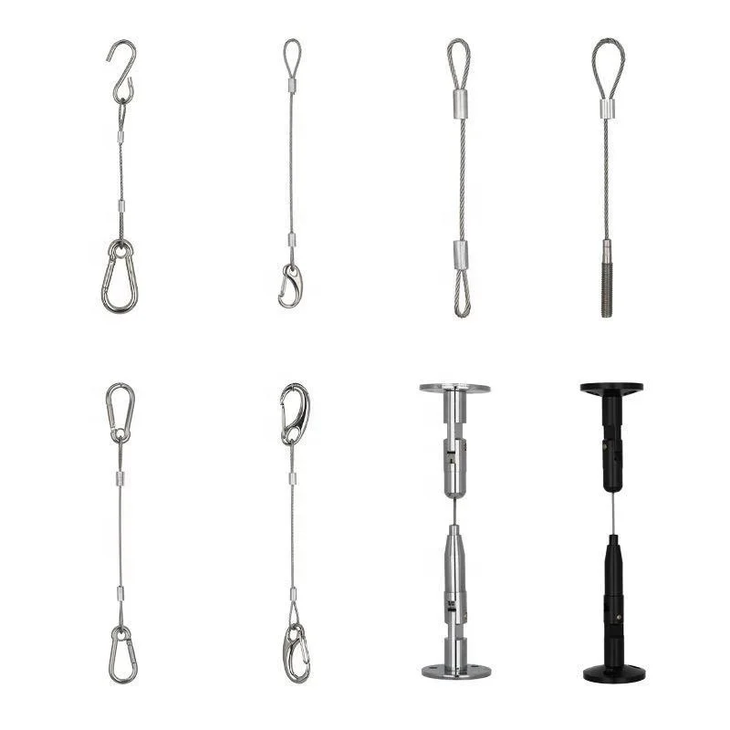 bst price pvc hanging ceilling pressed loop steel wire rope sling ferrule with fixed eye for supermarket