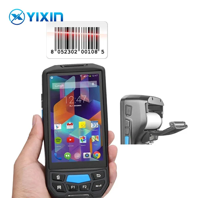 Rugged Android handheld POS portable SIM receipt printer terminal barcode scanner