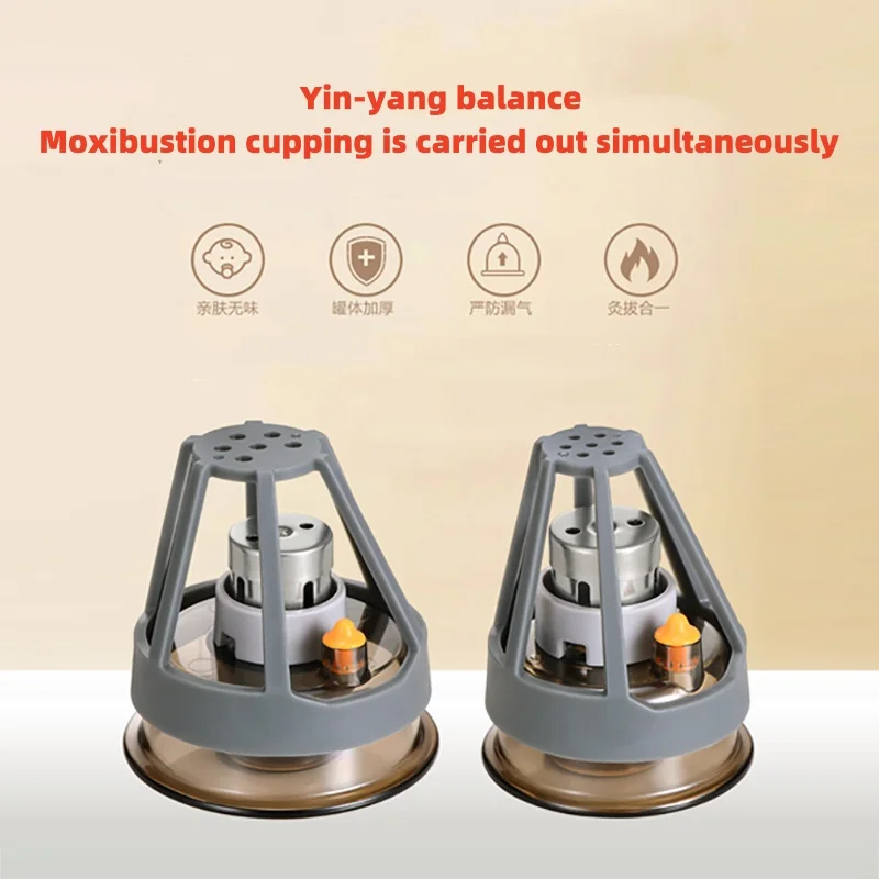 6 cups Chinese vacuum multi-functional moxibustion cupping 2-in-1 set Body massage therapy Health suction for physical therapy