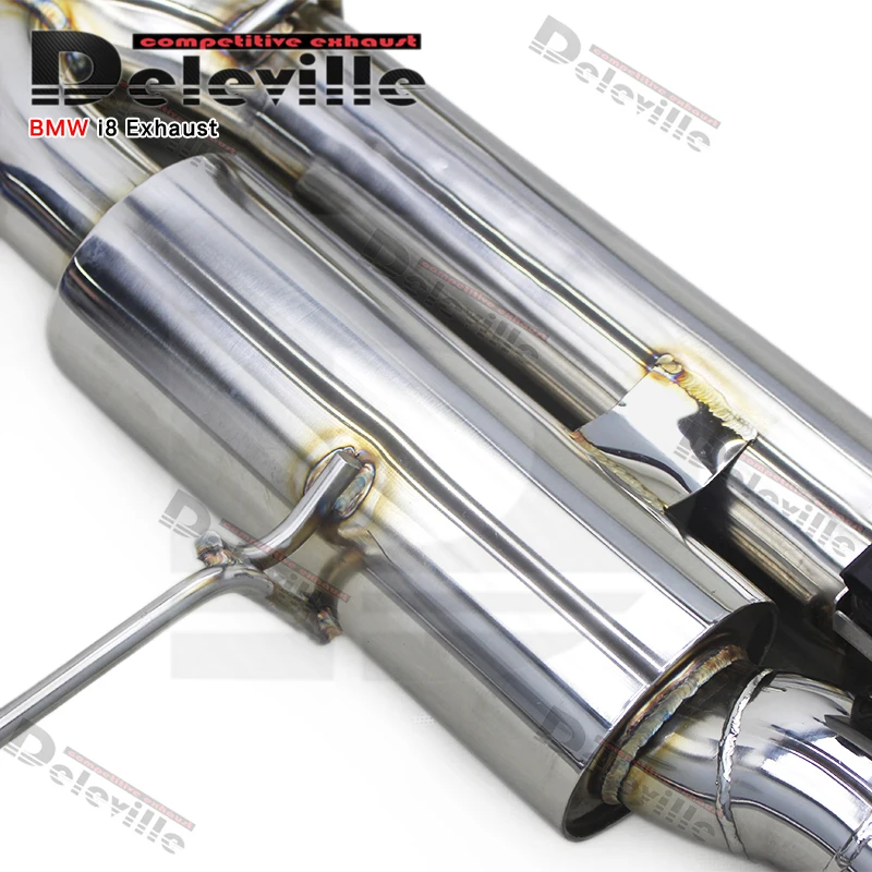 OEM Catback Exhaust Pipes For BMW i8 1.5T 2014-2019 Stainless Steel Muffler Escape Acoustical Damper Valvetronic Silver Tips