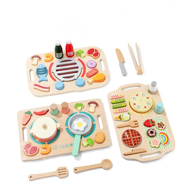 Wooden Kids Toys Tableware Play Simulated Kitchen Toy Set other educational toys Kitchen set