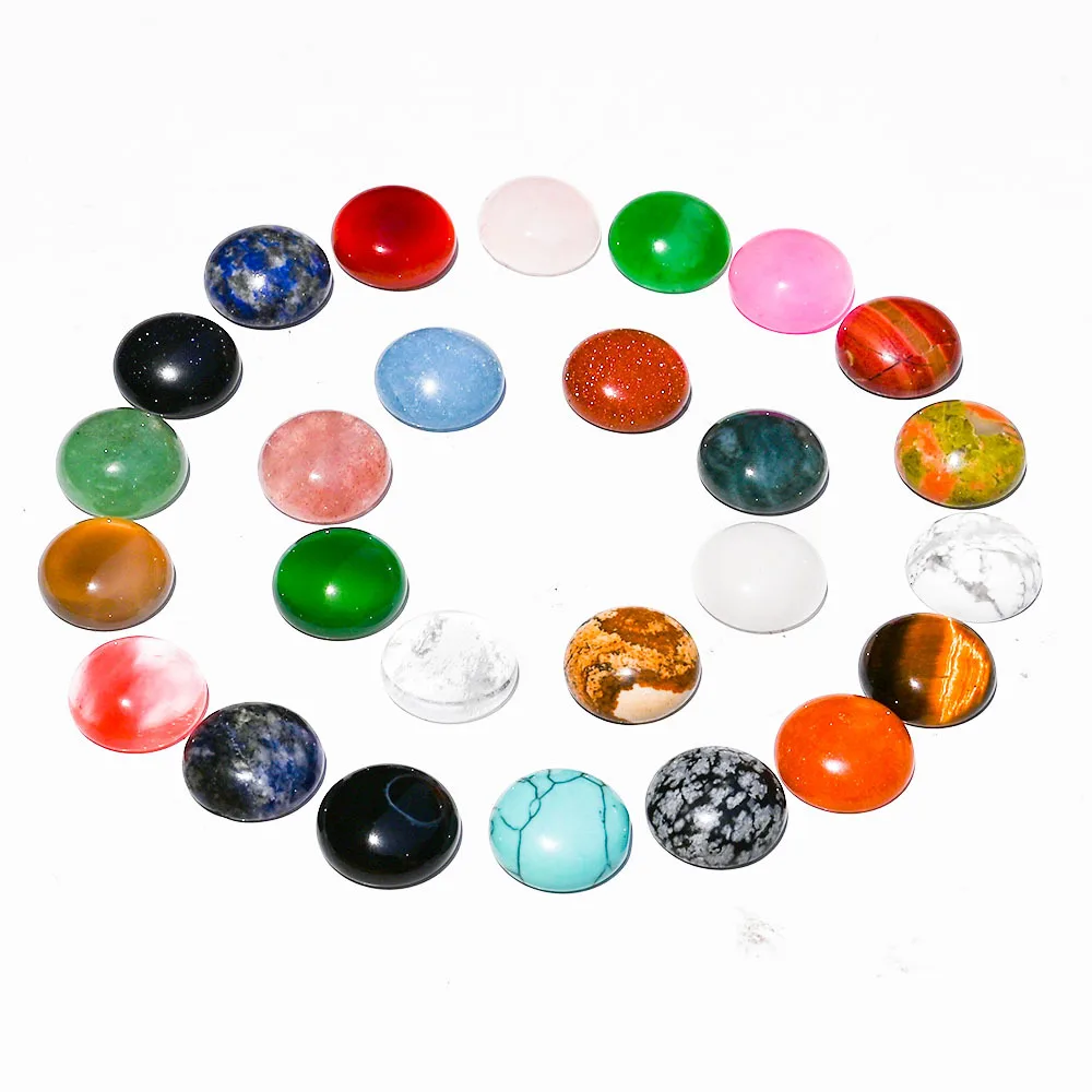 wholesale agate quartz turquoise ring with natural crystal stone gemstone accessories round ring stone for DIY jewelry making
