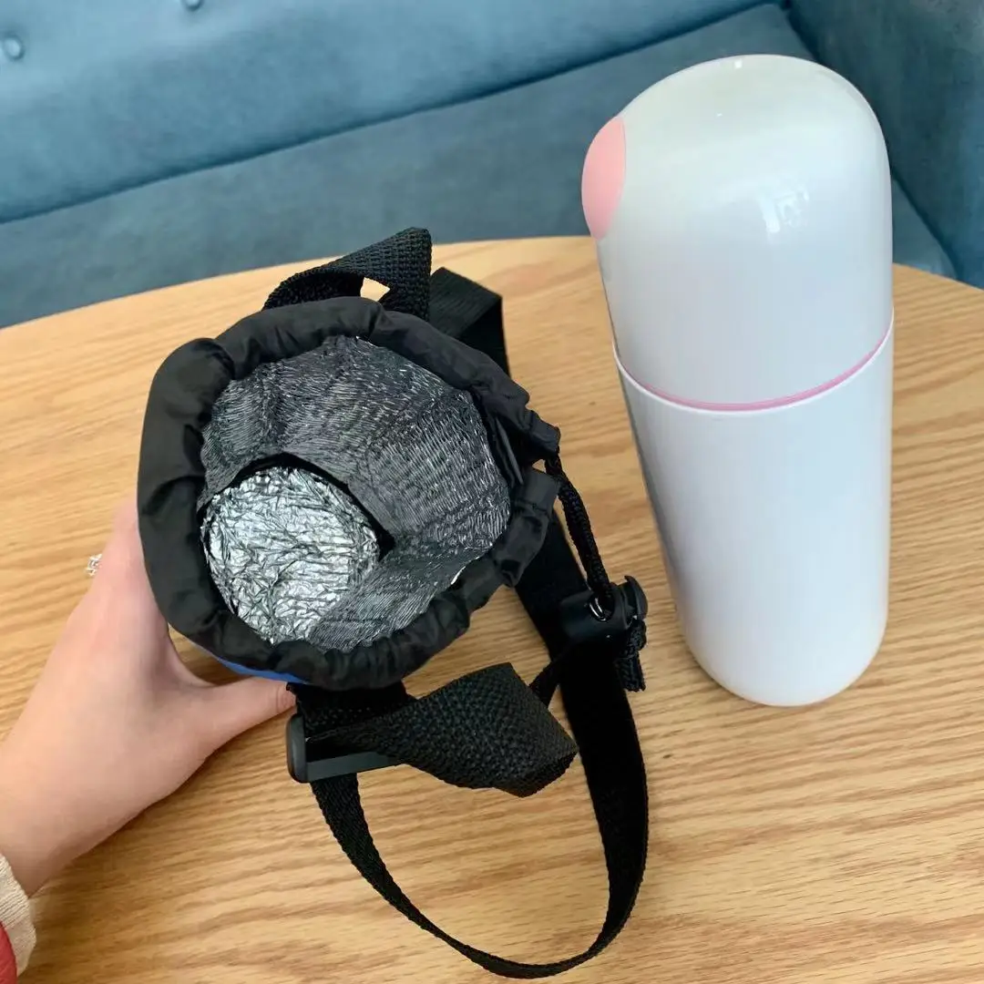 2024  Coffee Tea Thermal Insulated Carrier Cup Holder Portable Canvas Reusable Cup Sleeve Bag