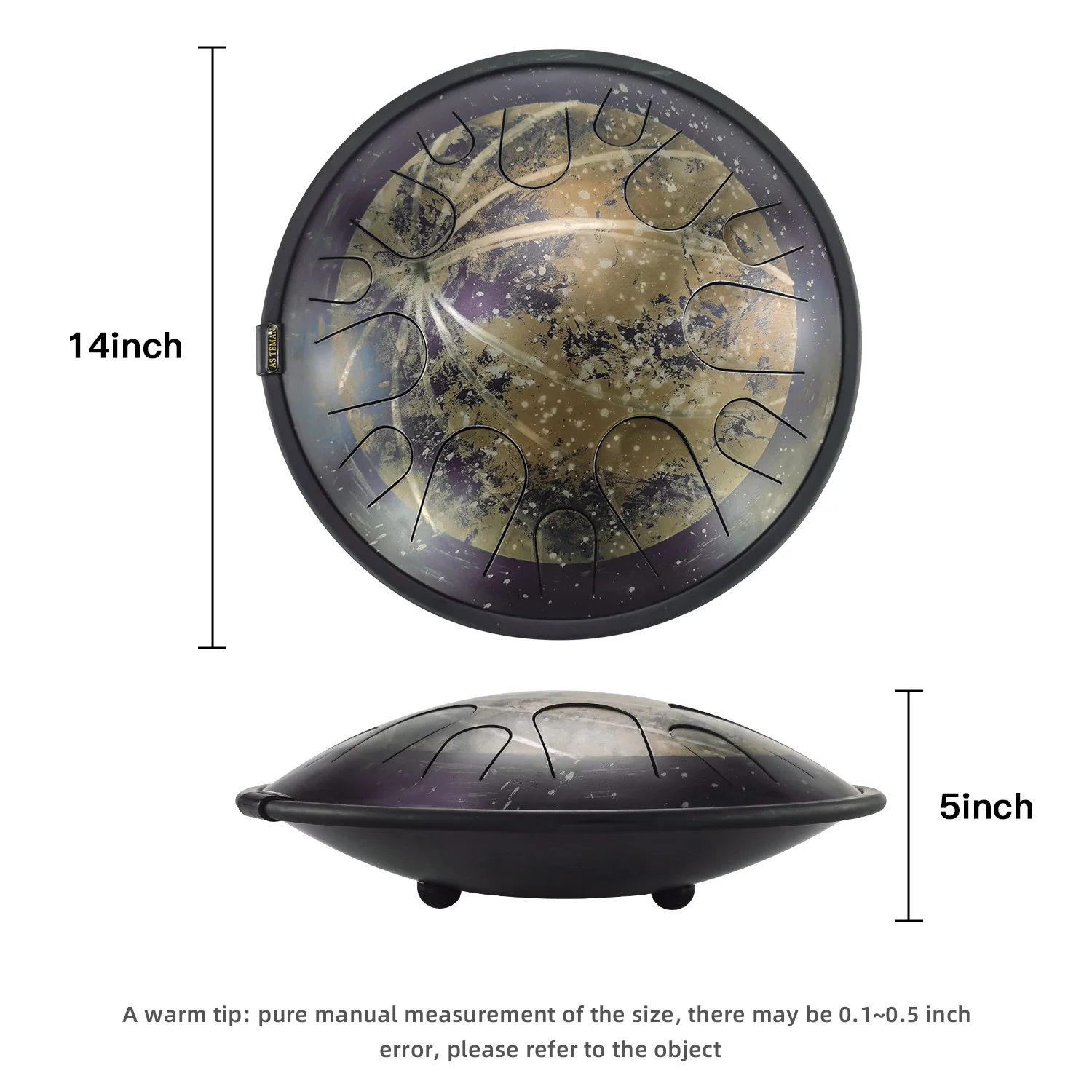 ASTEMAN Steel Tongue Drum Universe series moon 14 inch 14 tone