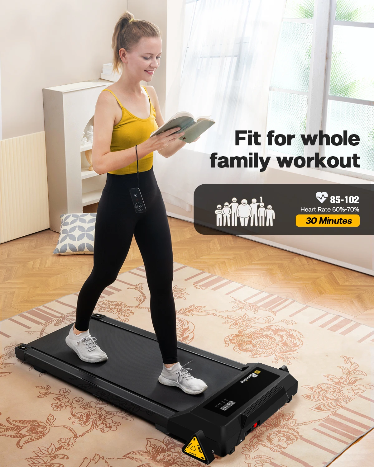 Ready To Ship China  Walking Pad Treadmill Under Desk, Portable Mini Treadmill with Remote Control, Bluetooth, 265lbs Max Weight