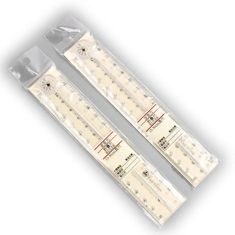 Rotate 360 Degree Quick Angle Protractor Measuring Tool Clear Plastic straight edge folding ruler with school supplies