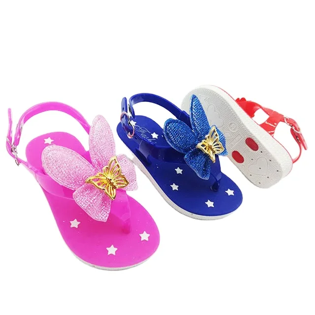 
2020 summer butterfly Children pvc sandals slide girls fashion sandals kids 