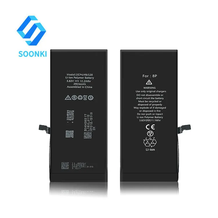 Cellphone batterie for iphone 8 plus Lithium battery rechargeable for iphone 8plus digital battery 0 cycle