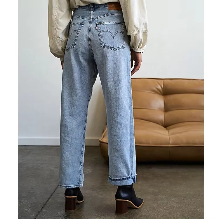 Sustainable oem Autumn and Winter new arrival hemp jeans  waist slim fit fashion oem womens hemp jeans