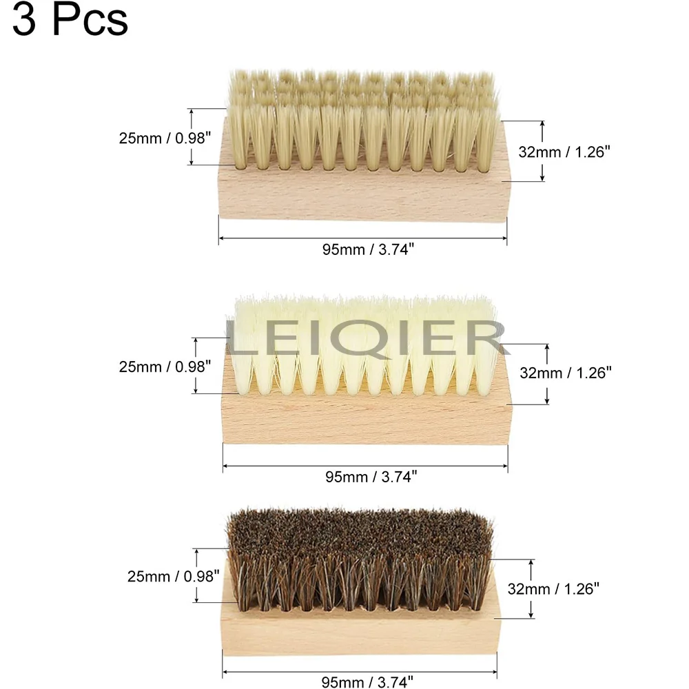 Custom Logo Hard Bristle Brush Premium Sneaker Brushes in Three Different Firmness Levels for Top-to-Bottom Clean