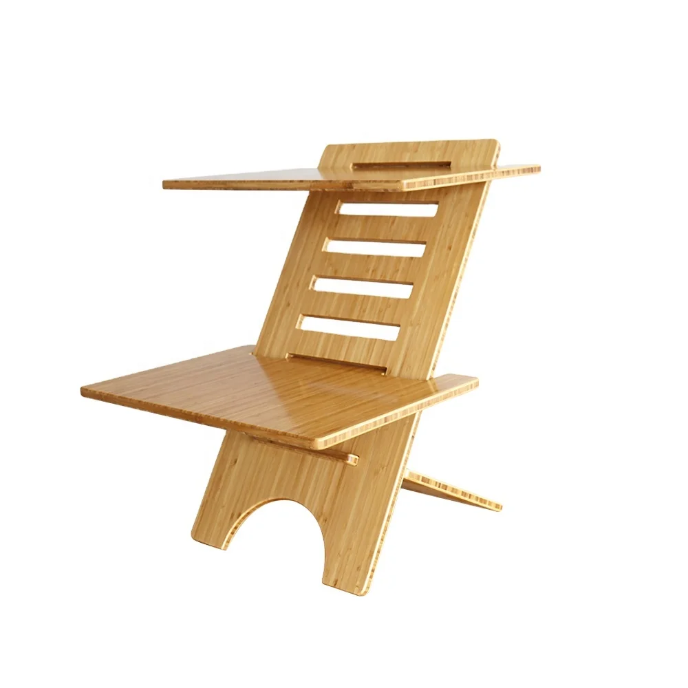 Bamboo laptop computer table stand portable laptop desk for office desk