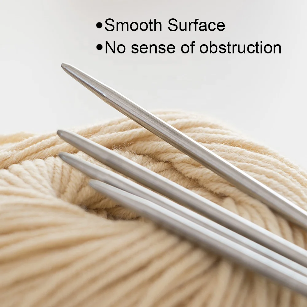 Wholesale Stainless Steel Smooth Double Pointed Knitting Needle Home Safety Sweater Knitting Needles