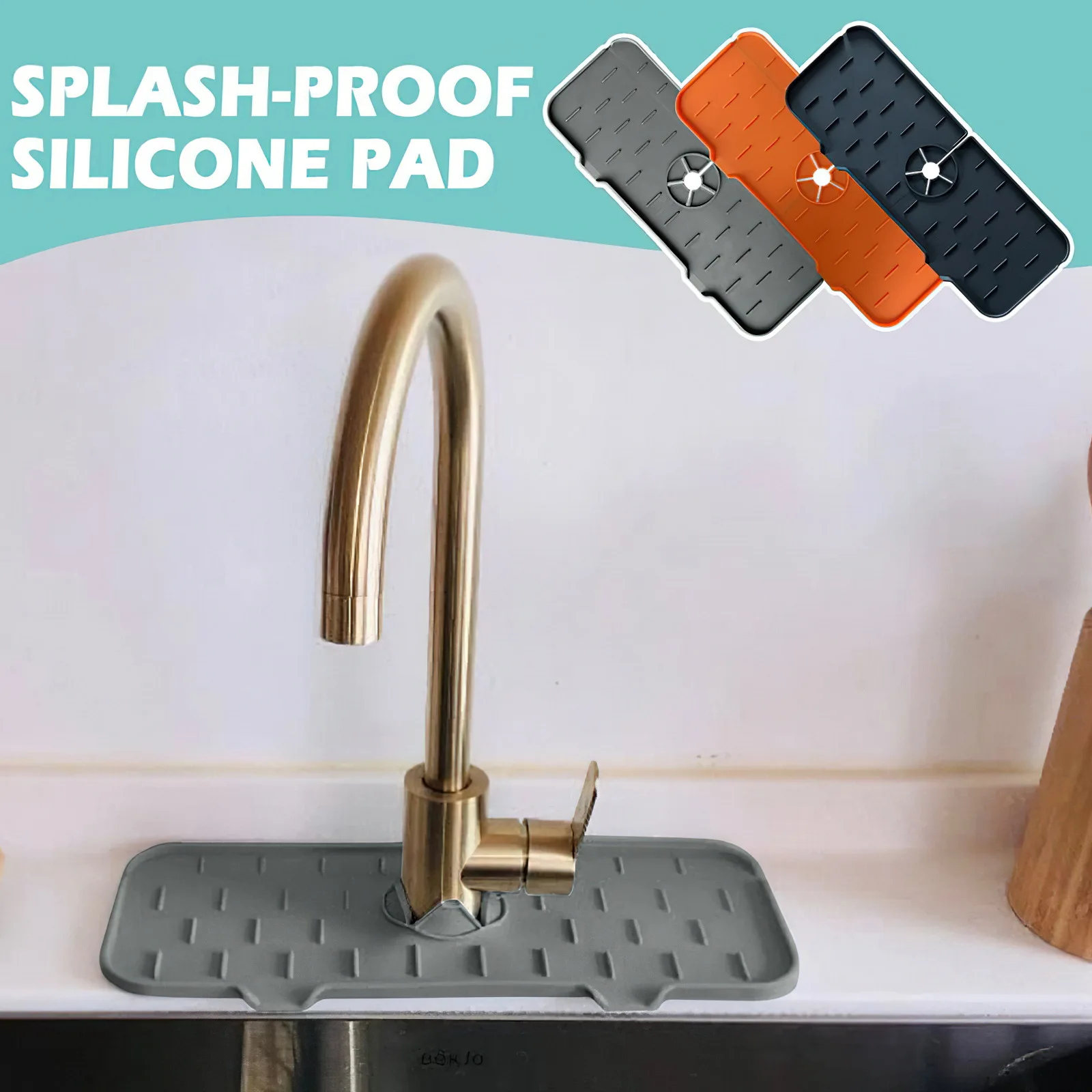 Silicone Kitchen Kitchenware Accessories Washers Faucet Absorbent Mat Faucet Handle Drip Catcher Tray Sink Splash Guard