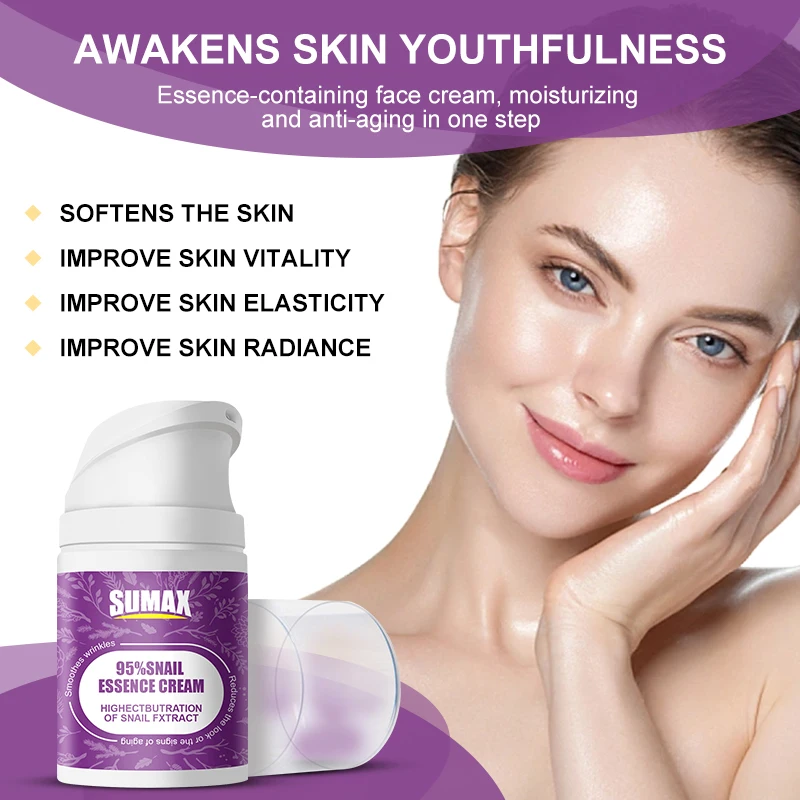 Sumax Private Label Anti Aging Snail Cream With Collagen Vitamin E For Women Skin Care