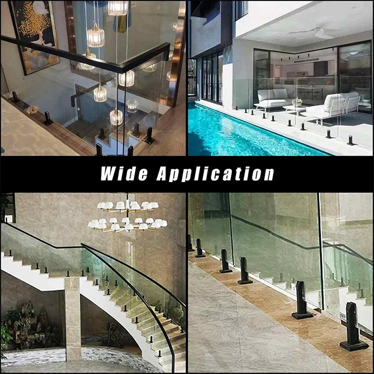 Glass Balustrade Staircase Tempered Railing Tilt Angle Adjustable Stainless Steel Glass Spigot For Staircase