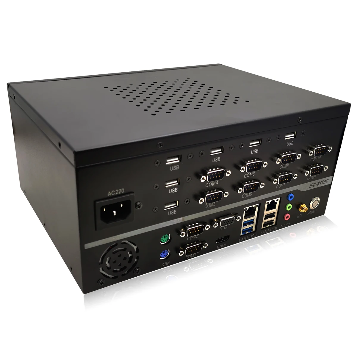Fanless Industrial Mini PC with H81 chipset motherboard 2 LAN 10 COM port Rugged Computer