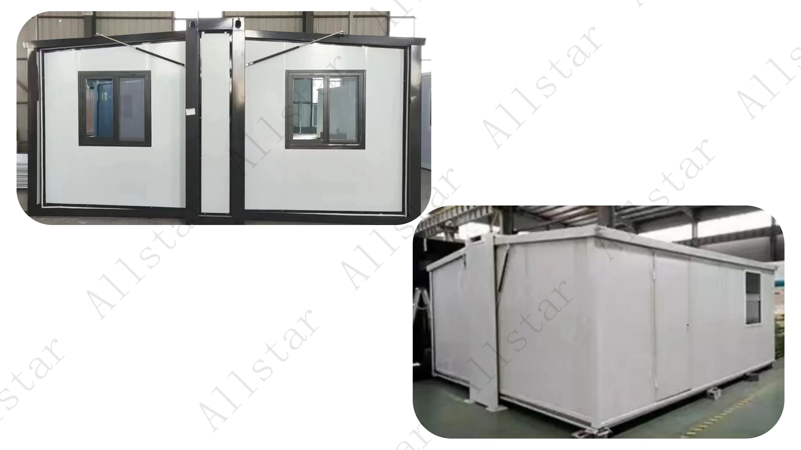 Prefabricated 39 M2 Modular House 2 Bedrooms Prefab Foldable Container Smart Homes Expandable Container House Customized Allstar