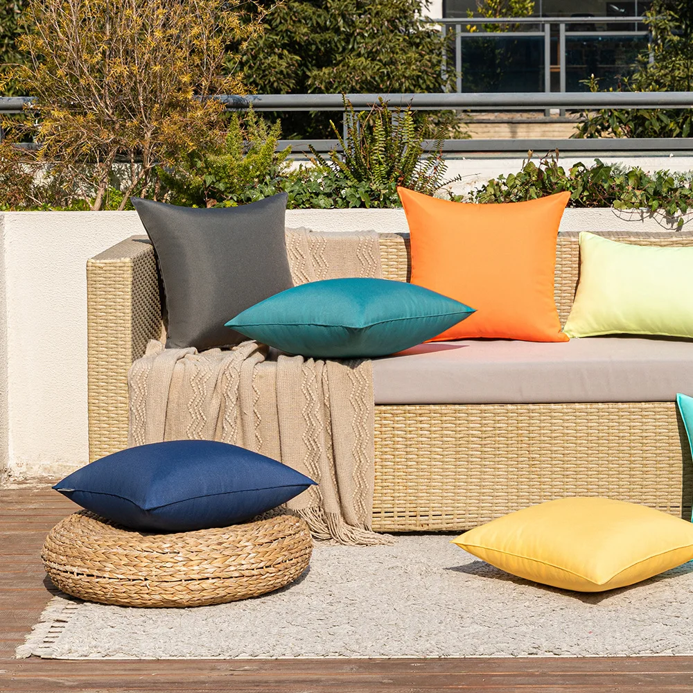 Custom Waterproof Outdoor Garden Seat Cushion Cover Home Patio Furniture Decor Luxury Water Resistant Waterproof Pillow Cover