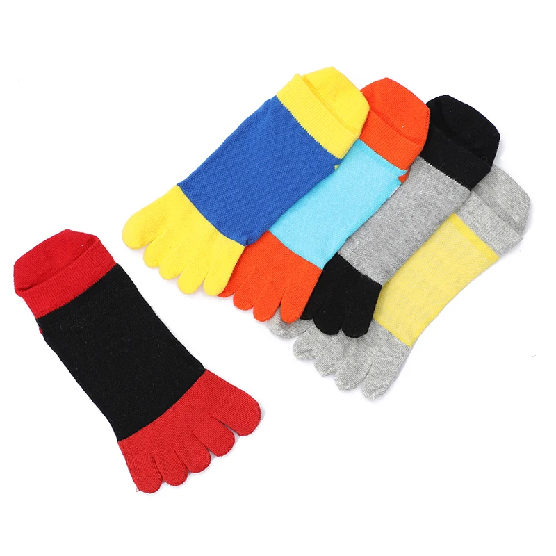
Wholesale Cheap Organic Cotton Athletic Five Fingers Athletic Toe Sports Crew Pedicure Socks 