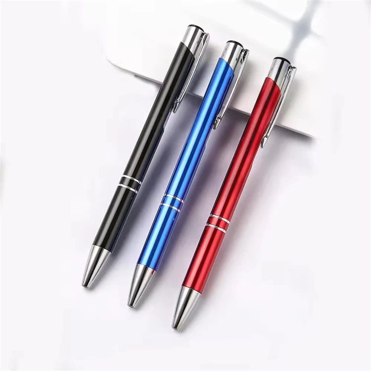 Hot sale Custom Logo printed Advertising lettering Ball Point tip Clamp with metal Gift Ballpoint pen
