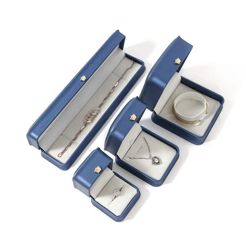 Custom Luxury PU Leather Velvet Ring Earrings Packaging Gift Box Necklace Bracelet Jewelry Boxes With Logo