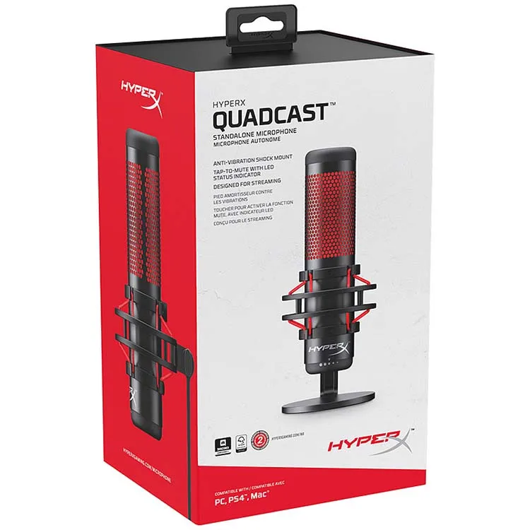 Kingston HyperX Quadcast s podcast usb studio microphones RGB gaming wireless microphone