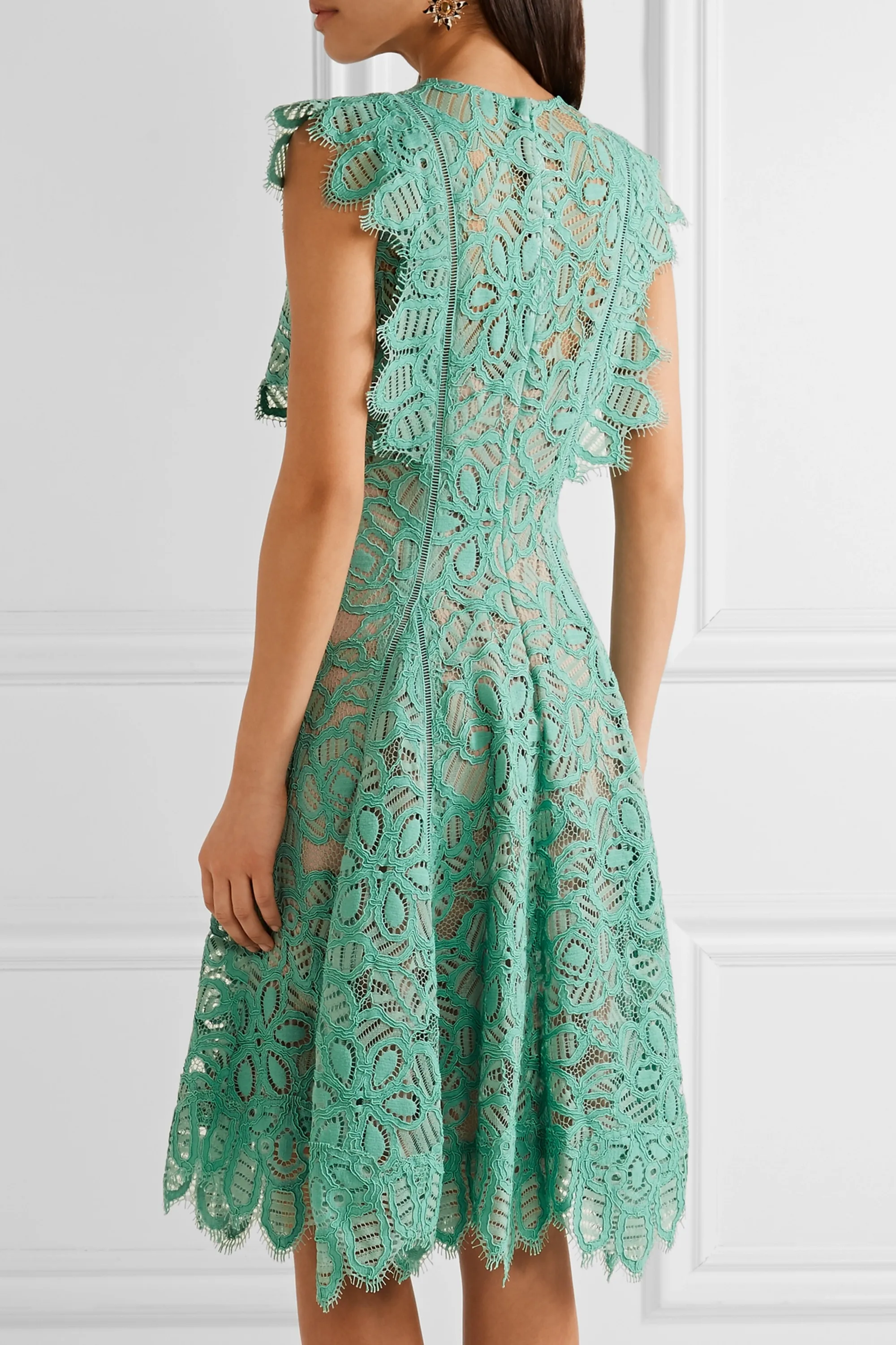 Fashion Summer Custom Clothes Latest New Design Women Lady Elegant Clothing Wholesaler Corded Lace Midi Casual Dresses