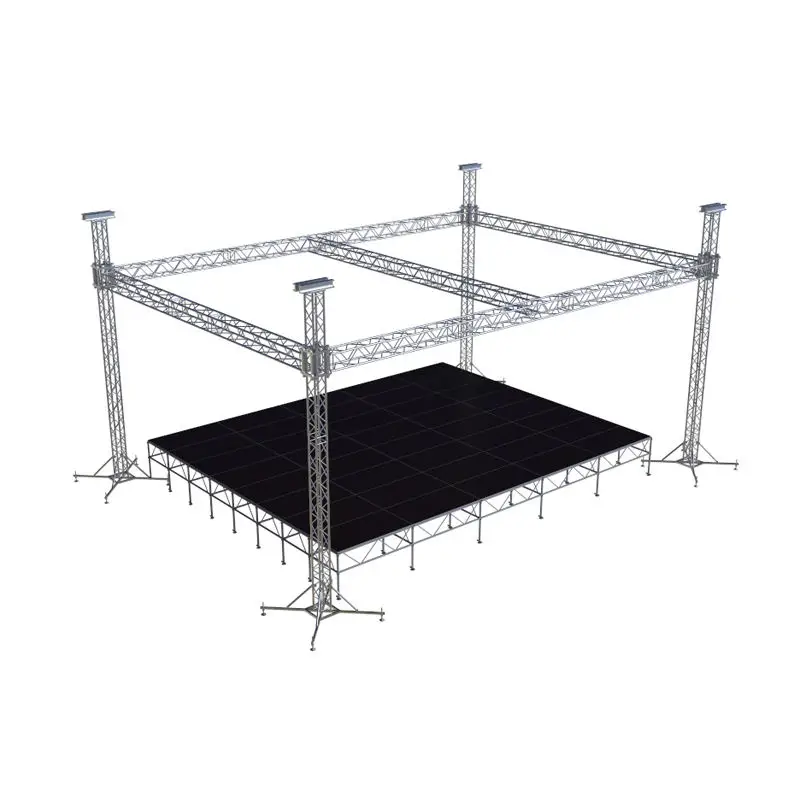 Aluminum Music Concert Theater Performance Event Roof Truss System With Stage Platform For Outdoor Events