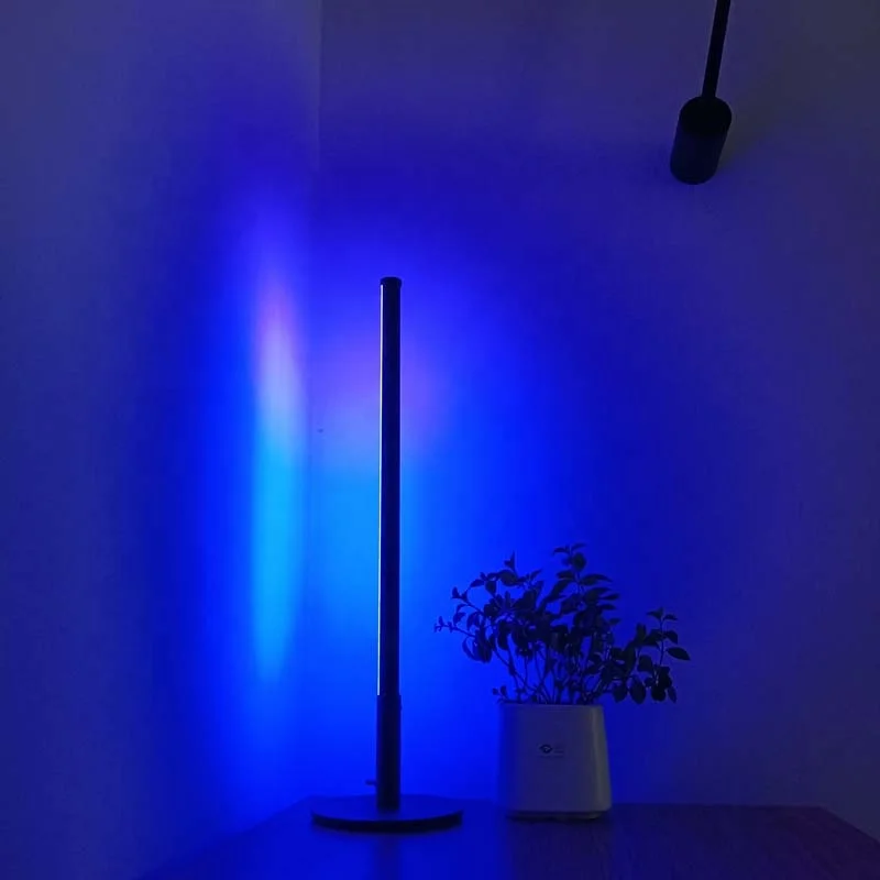 
wholesale modern simple aluminum round base bedside led rgb dimmable minimalist desk lamps home decor vertical table lamp 